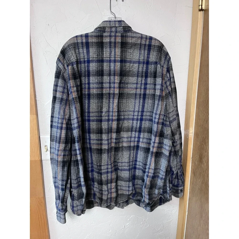 The North Face Men's Plaid Flannel Shirt XXL Blue Gray Button Up‎ Long Sleeve